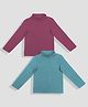 TRESNOVA Cotton Knit Pack Of 2 Full Sleeves Solid Turtle Neck Light Winter Tees - Rose Pink & Teal Blue