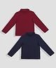 TRESNOVA Cotton Knit Pack Of 2 Full Sleeves Solid Turtle Neck Light Winter Tees - Burgundy & Navy Blue