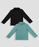 TRESNOVA Cotton Knit Pack Of 2 Full Sleeves Solid Turtle Neck Light Winter Tees - Green & Black