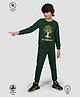 TRESNOVA Cotton Knit Full Sleeves Tree Foil Printed Anti Microbial Tee & Joggers Set - Green