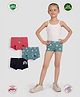 TRESNOVA Cotton Elastane Knit Pack Of 3 Bird & Dreamer Text Printed Anti Microbial Boxer Panties - Teal Blue Navy Blue & Rose Pink