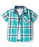 Ruff 100% Twill Cotton Woven Half Sleeves Checkered Shirt with T-Shirt - Mint