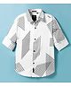 Ruff 100% Cotton Poplin Woven Full Sleeves Printed Shirt - White