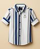 RUFF Knit Full Sleeves Striped Shirt - Blue & White