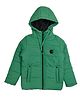 OKANE Woven Full Sleeves Solid Hooded Padded Jacket - Green