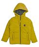 OKANE Woven Full Sleeves Solid Hooded Padded Jacket - Mustard