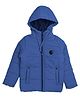 OKANE Woven Full Sleeves Solid Hooded Padded Jacket - Royal Blue