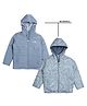 OKANE Woven Full Sleeves Hooded Reversible Jacket With Text Print - Blue