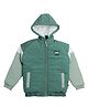OKANE Woven Full Raglan Sleeves Hooded Padded Jacket With Color Block Design - Mint Green