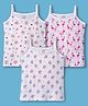 CUCUMBER Sinker Knit Sleeveless Slips With Floral & Flamingo Print Pack of 3 - White