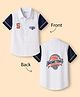 Kookie Kids Cotton Woven Half Sleeves Shirt With Text Print - White