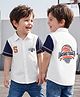 Kookie Kids Cotton Woven Half Sleeves Shirt With Text Print - White
