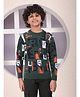 CRIMSOUNE CLUB Woven Full Sleeves Alphabets Designed Sweater - Green