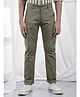 CRIMSOUNE CLUB Cotton Woven Striped Trousers - Olive Green