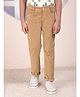 CRIMSOUNE CLUB Cotton Woven Solid Trousers - Khaki