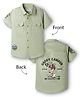 Kookie Kids Cotton Woven Half Sleeves Shirt with Back Animal Print - Light Green