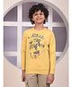 CRIMSOUNE CLUB Woven Full Sleeves Grafiti Painter Printed Light Winter Sweatshirt - Yellow