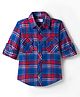 Kookie Kids Woven Full Sleeves Checked Shirt - Blue & Red