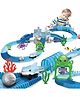 NEGOCIO 199 Pcs Track Car Adventure Playset, Flexible Race Track with Bridge, Tunnel, Marine World Theme, Shark Car, Sea Creatures, Ocean Adventure -PACK OF 1- COLOR MAY VARY