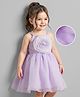 Mark & Mia Woven Sleeveless Party Dress With Floral Applique - Purple