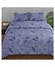 Huesland by Ahmedabad Cotton 144 TC King Size Bedsheet Cotton with 2 Pillow Covers | Botanical Bliss | Light Purple, Blue & Grey | 108 x 108 inches