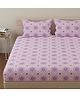 Huesland by Ahmedabad Cotton 144 TC Cotton Bedsheets for Double Bed with 2 Pillow Covers | Pink & Magenta | Mandala