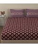Huesland by Ahmedabad Cotton 144 TC Cotton Bedsheet for Double Bed King Size with 2 Pillow Covers | Magenta & White