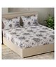 HUESLAND by Ahmedabad Cotton 210 TC Cotton Bed Sheets for Double Set Bed with 2 Pillow Covers - White & Black