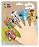 House of Quirk  5 Piece Adventure Animal Finger Puppets Zebra Monkey Elephant Lion & Tiger Educational Kids Toy & Party Role-Play Gift - Multicolour
