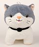Dukiekooky Super Cute & Adorable Grey and White Cat with Black Collar Plush Soft Toy, Height - 26 cm