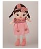 DukieKooky Super Cute & Adorable Pink Plush Doll with Rainbow Striped Dress, Lace Trim, Heart Patches Soft Stuffed Toy - Height 60 cm