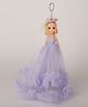 Dukiekooky Princess Doll Keychain, Lavender Tulle Gown with Rhinestone Belt, Decorative Soft Toy