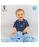 The Plush Club Organic Bamboo Knit Blanket for Baby - Blue