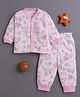 BUMZEE Cotton Knit Full Sleeves Co-ords Night Suit With Floral Print - Pink