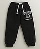 BUMZEE Cotton Knit Full Length Lounge Pant With Text Print - Black