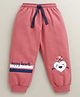 BUMZEE Cotton Knit Full Length Lounge Pant With Text Print - Pink
