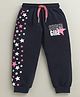 BUMZEE Cotton Knit Full Length Lounge Pant With Text Print - Navy Blue