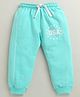 BUMZEE Cotton Knit Full Length Lounge Pant With Text Print - Aqua