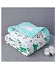 Muslin Magic Organic Cotton Super Soft Absorbent Muslin 6 Layer 1 Blanket - Green Bear