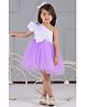 Foreverkidz Net Woven One Shoulder Bow Applique Detailed Dress - Lavender