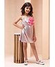 Foreverkidz Lycra Woven Sleeveless Floral Applique Detailed Tunic Metallic Dress - Dusty Pink