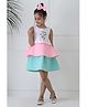 Foreverkidz Premium Satin Woven Sleeveless Unicorn Printed Layered Dress - Multi Colour