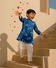 Somersault Cotton Woven Three Fourth Sleeves Animal Balloons Printed Kurta Pyjama Set - Blue
