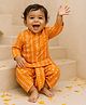 Somersault Cotton Woven Full Sleeves Abstract Printed Coordinating Dhoti Kurta Set - Orange