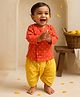 Somersault Cotton Woven Full Sleeves Bandhani Printed Dhoti Kurta Set - Red