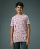 Technosport Knit Half Sleeves Basketballs Printed Quick Dry & Breathable Tee - Pink