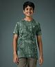 Technosport Knit Half Sleeves Skate Text Printed Quick Dry & Breathable Tee - Green