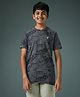 Technosport Knit Half Sleeves Skate Text Printed Quick Dry & Breathable Tee - Grey