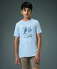 Technosport Knit Half Sleeves Video Game Theme Printed Quick Dry & Breathable Tee - Blue