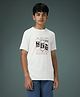 Technosport Knit Half Sleeves Car Race Theme Printed Quick Dry & Breathable Tee - White